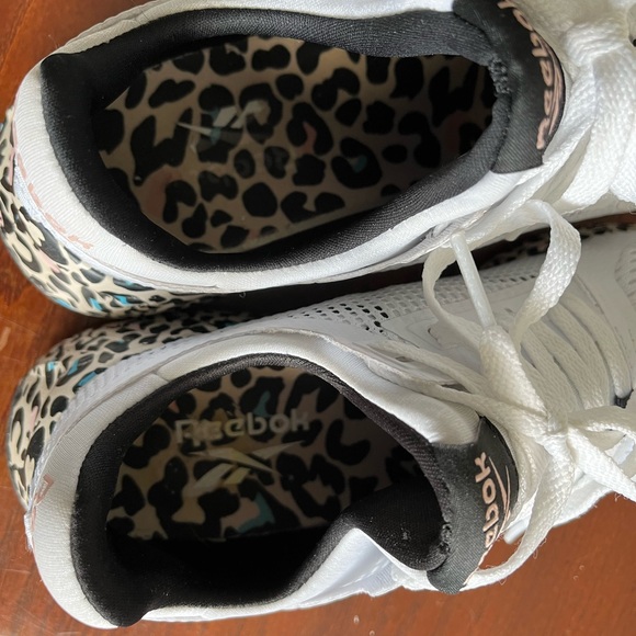 Reebok White Sneakers with Leopard Print Sole - Picture 5 of 6